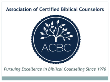 Association Of Certified Biblical Counselors