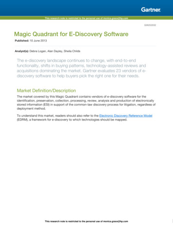 Magic Quadrant For E-Discovery Software