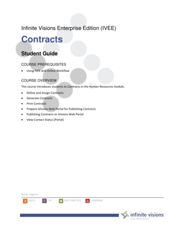Infinite Visions Enterprise Edition (IVEE) Contracts