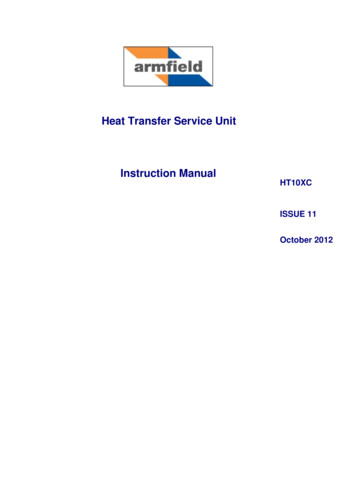 Heat Transfer Service Unit Instruction Manual HT10XC 