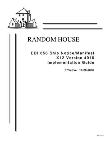 EDI Implementation Guide 856 (version 4010 - ISBN13)
