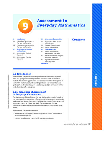 Assessment In Everyday Mathematics
