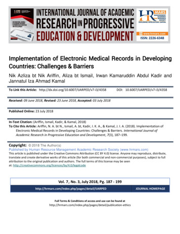 Implementation Of Electronic Medical Records In Developing .