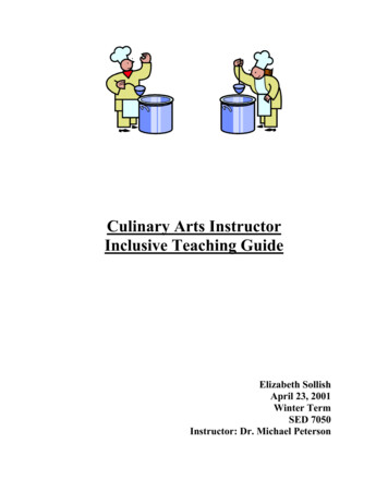 Culinary Arts Instructor Inclusive Teaching Guide