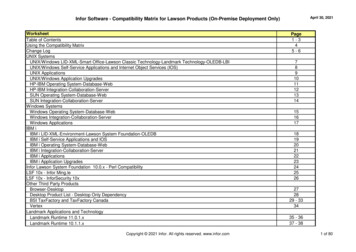 Infor Software - Compatibility Matrix For Lawson Products .