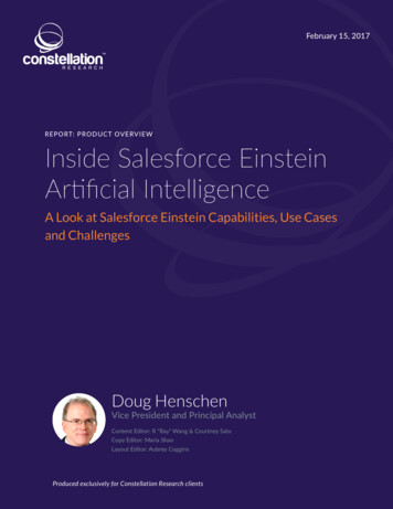 REPORT: PRODUCT OVERVIEW Inside Salesforce Einstein .