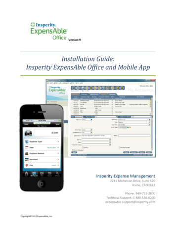 Installation Guide: Insperity ExpensAble Office And M .