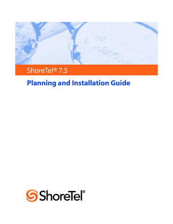 ShoreWare Installation Planning Guide