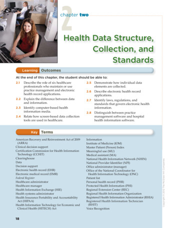 Health Data Structure, Collection, And Standards