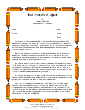 The Interest-A-Lyzer