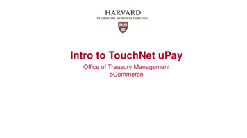 Intro To TouchNet UPay - Harvard University