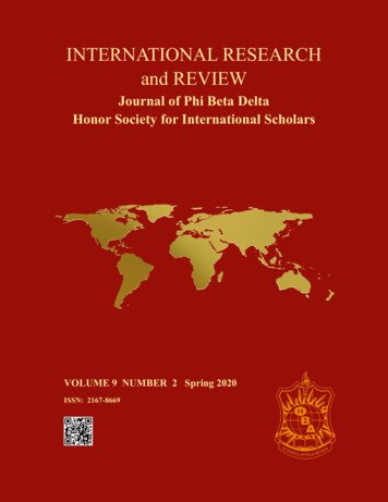 INTERNATIONAL RESEARCH And REVIEW