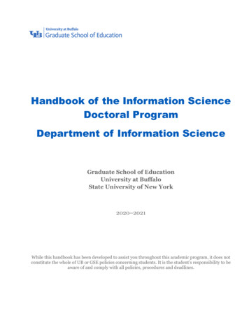 Handbook Of The Information Science Doctoral Program .