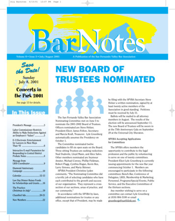 July Barnotes 6/15/01 12:07 PM Page 1 BarNotes