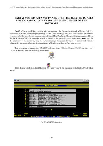 PART 2: Www-ISIS-ASFA SOFTWARE UTILITIES RELATED TO 