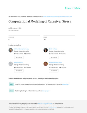 Computational Modeling Of Caregiver Stress