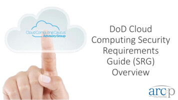 DoD Cloud Computing Security Requirements Guide (SRG) 