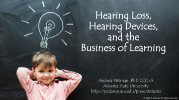 Hearing Loss, Hearing Devices, And The Business Of Learning