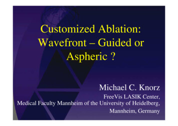 Customized Ablation: Wavefront – Guided Or Aspheric