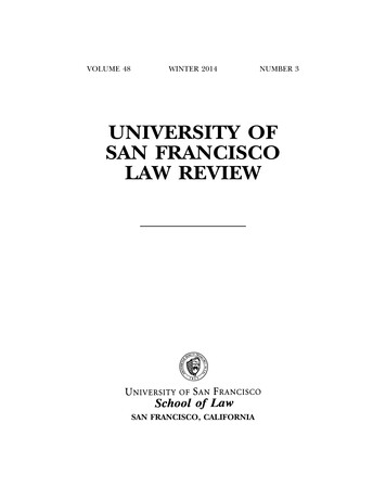 UNIVERSITY OF SAN FRANCISCO LAW REVIEW