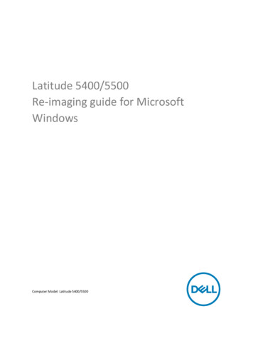 Latitude 5400 Re-imaging Guide For Microsoft Windows