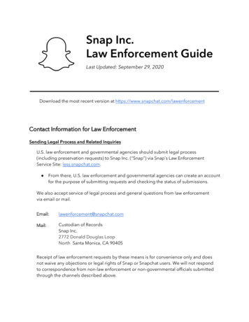 Snap Inc. Law Enforcement Guide