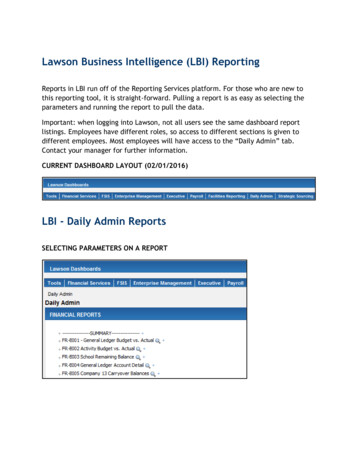 Lawson Business Intelligence (LBI) Reporting