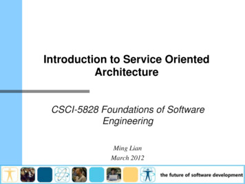 Introduction To Service Oriented Architecture
