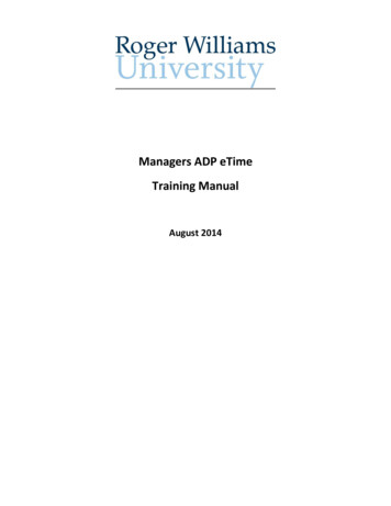 Managers ADP ETime Training Manual - RWU