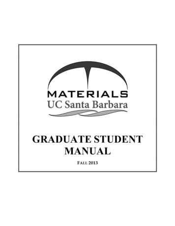 GRADUATE STUDENT MANUAL - Materials.ucsb.edu