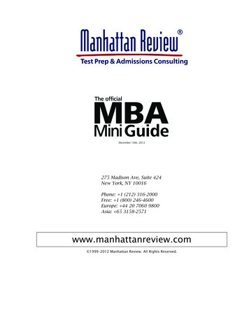 MBA The Official - Manhattan Review