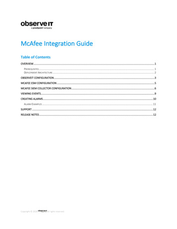 McAfee Integration Guide - ObserveIT