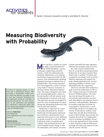Measuring Biodiversity With Probability - NIMBioS