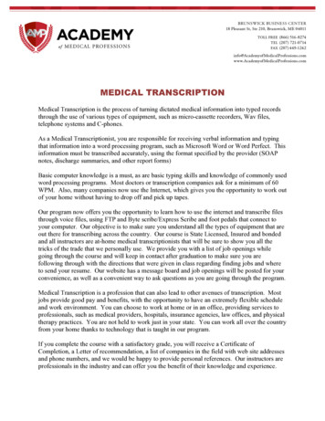 Medical Transcription Information Package 2018
