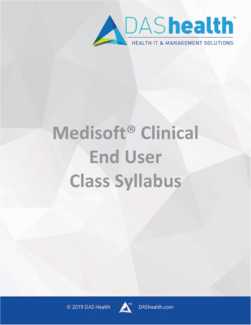 Medisoft Clinical End User Class Syllabus