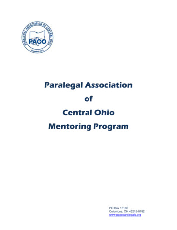 Paralegal Association Of Central Ohio Mentoring Program