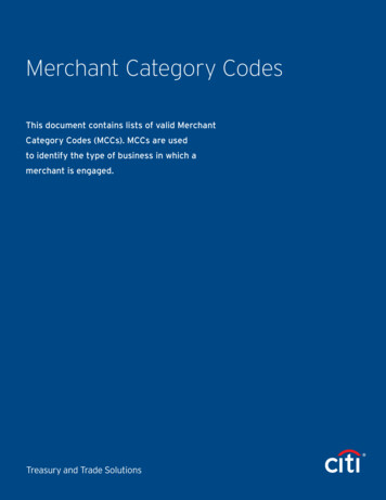 Merchant Category Codes - Citibank