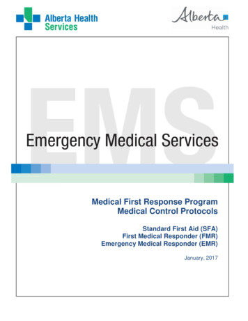 Medical First Response Program Medical Control Protocols