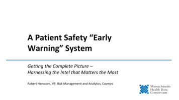 A Patient Safety “Early Warning” System