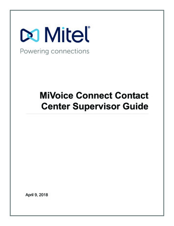 MiVoice Connect Contact Center Supervisor Guide