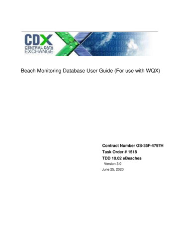 Beach Monitoring Database User Guide (For Use With WQX)