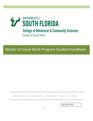 Master Of Social Work Program Student Handbook - USF