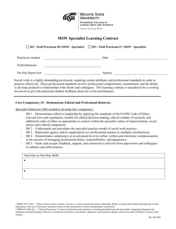 MSW Specialist Learning Contract - Wichita.edu