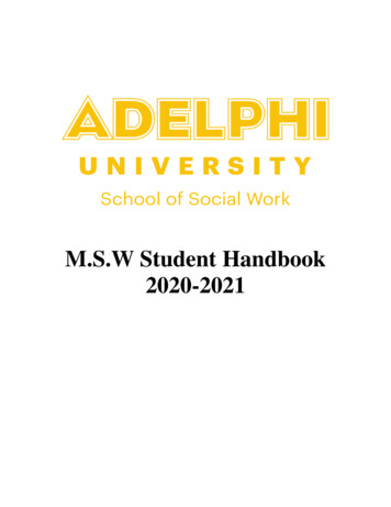 M.S.W Student Handbook 2020-2021 - Adelphi
