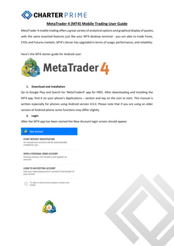 MetaTrader 4 (MT4) Mobile Trading User Guide