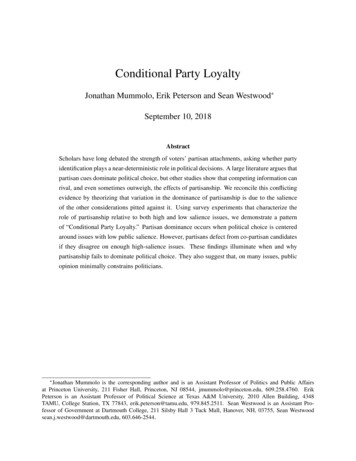 Conditional Party Loyalty - Princeton University