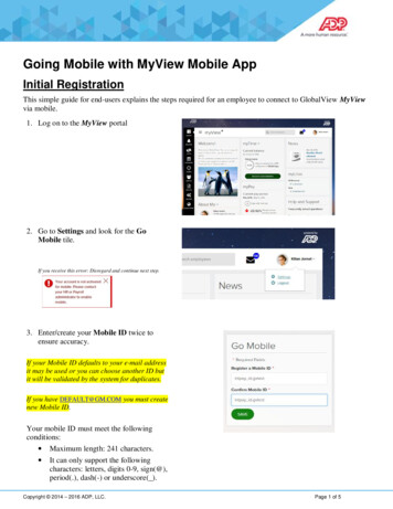 Going Mobile With MyView Mobile App - UAW Local 602
