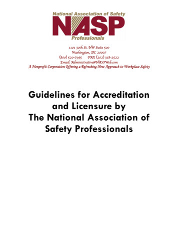 Guidelines For Accreditation And Licensure By The . - NASP