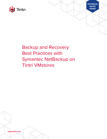 Backup And Recovery Best Practices With Symantec 