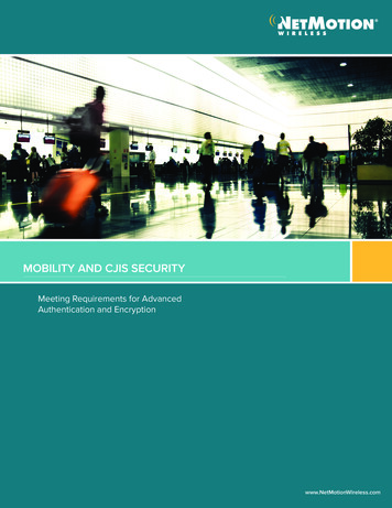 MOBILITY AND CJIS SECURITY - NetMotion Software